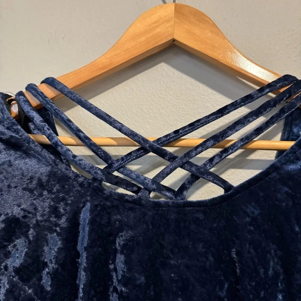 Jamie Brooke Vtg 90s Grunge Crushed Velvet Dress Size L Witchy Elegant - Picture 4 of 7